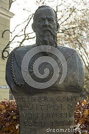 Luitpold, Prince Regent of Bavaria monument in Munich Editorial Stock Photo